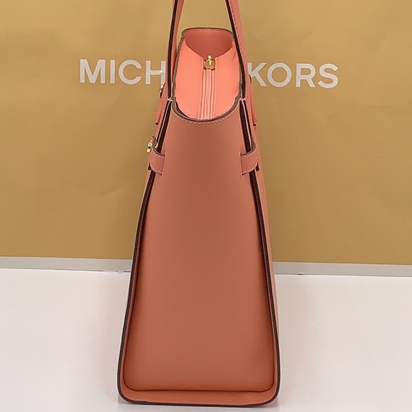 MICHAEL KORS CARMEN LARGE NORTH SOUTH TOTE SHERBERT COLOR - Picture 5 of 16
